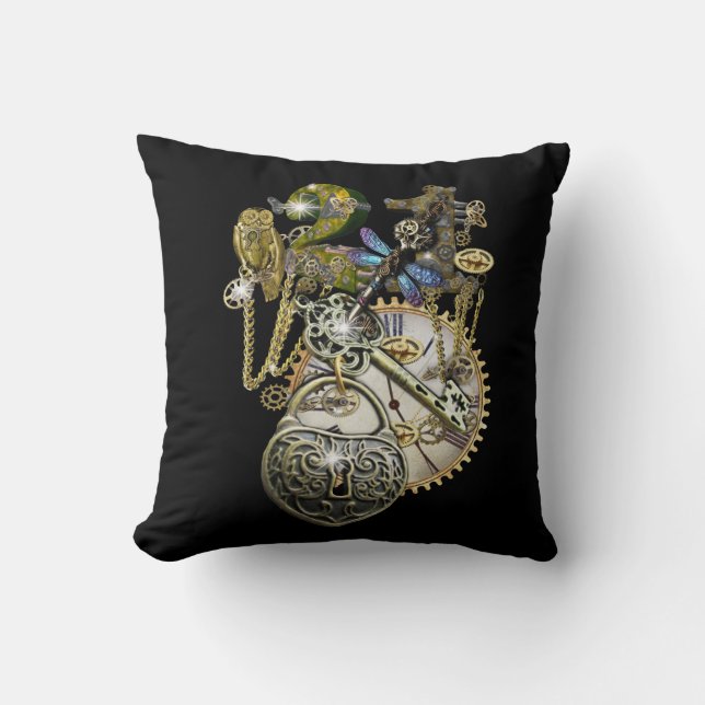 21st Steampunk Birthday Cushion (Front)