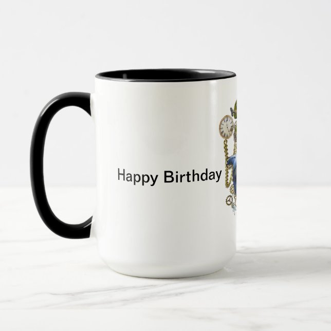 21st Steampunk Birthday Mug (Left)