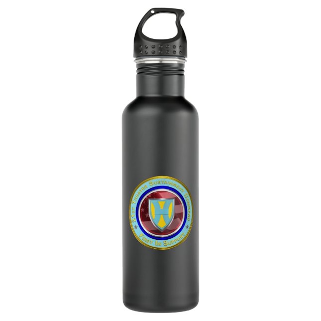 21st Theatre Sustainment Command  710 Ml Water Bottle (Front)