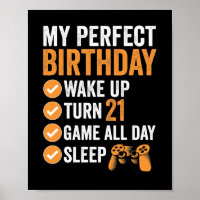 21st Turn 21 My Perfect Birthday Gaming