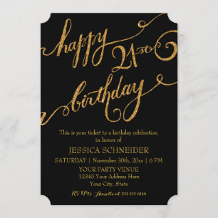 21st, Twenty First Birthday Party Celebration Invitation