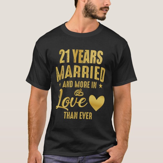 21st Wedding Anniversary, 21 Years of marriage T-Shirt (Front)