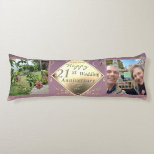 21st Wedding Anniversary Brass and Iolite Body Cushion