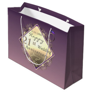 21st Wedding Anniversary Brass and Iolite Large Gi Gift Bag