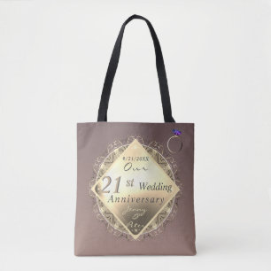 21st Wedding Anniversary Brass and Iolite Tote Bag