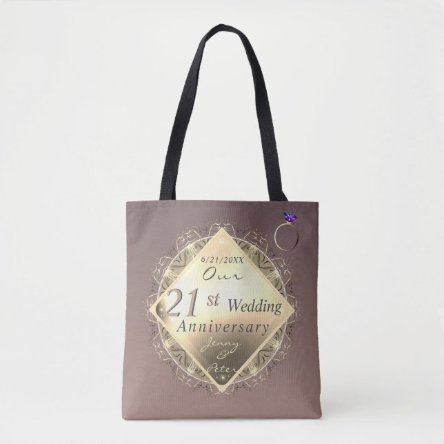 21st Wedding Anniversary Brass and Iolite  Tote Bag (Front)