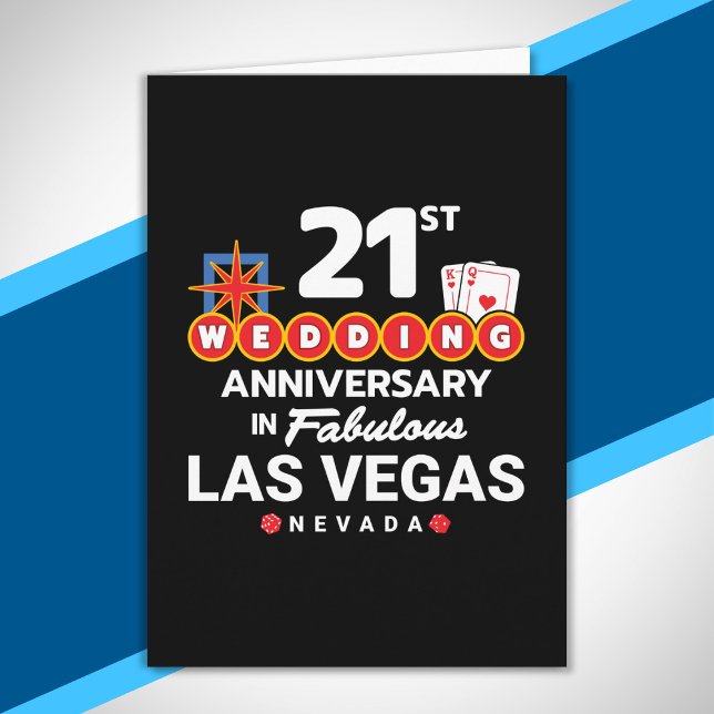 21st Wedding Anniversary Couples Las Vegas Trip Card (Creator Uploaded)
