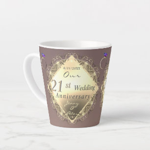 21st Wedding Anniversary Iolite& Brass Mug