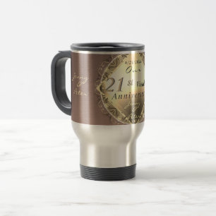 21st Wedding Anniversary Iolite& Brass Mug