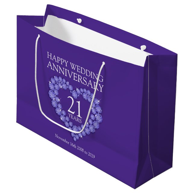21st wedding anniversary iolite photo purple bag (Front Angled)