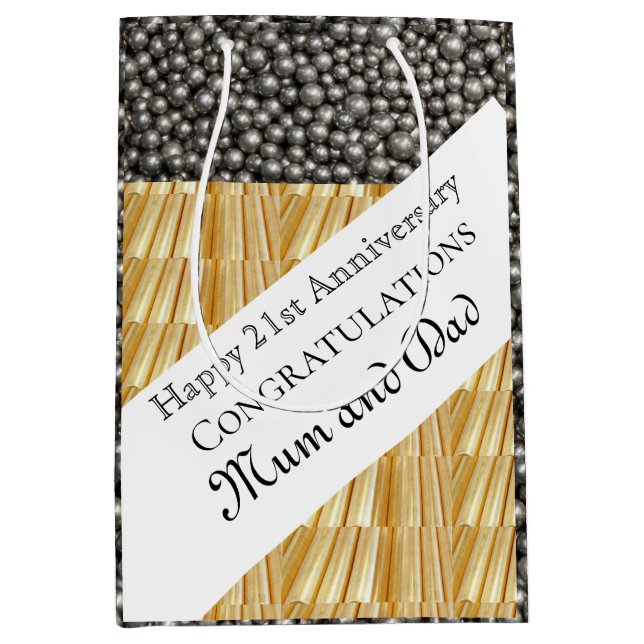 21st Wedding Anniversary  Medium Gift Bag (Front)