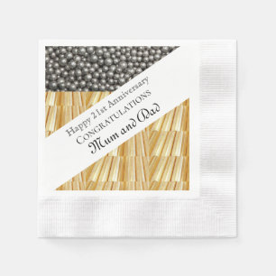 21st Wedding Anniversary  Napkin
