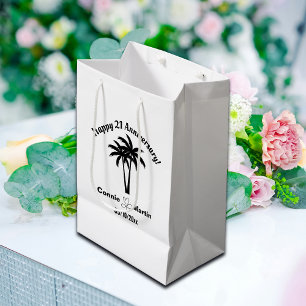 21st Wedding Anniversary Palm Trees Medium Gift Bag