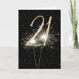 21st wedding anniversary sparklers card
