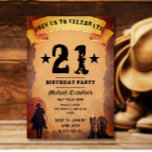 21th birthday cowboy old paper horse riding party invitation<br><div class="desc">21th birthday cowboy old paper horse riding party Invitation customisable  for the cowboy lover out there or anyone that loves nature horses and cowboys.</div>