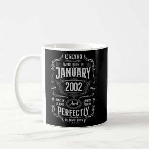 21th Birthday Legends Were Born In January 2002 Coffee Mug