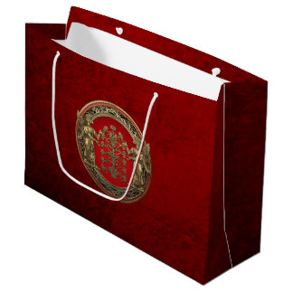 [220] Two Gold Ninurtas with Tree of Life Large Gift Bag