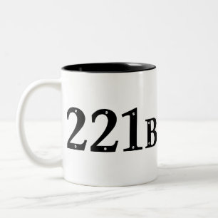221B Baker Street London - Sherlock Holmes Address Two-Tone Coffee Mug