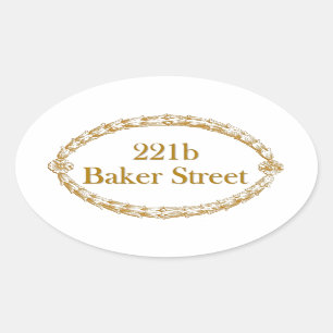 221b Baker Street Oval Sticker