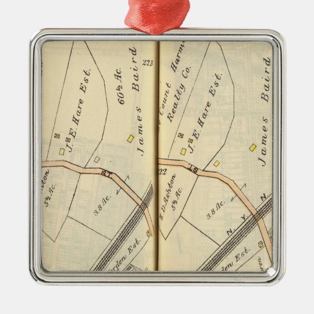 222223 Harrison, Mamaroneck Metal Tree Decoration (Front)