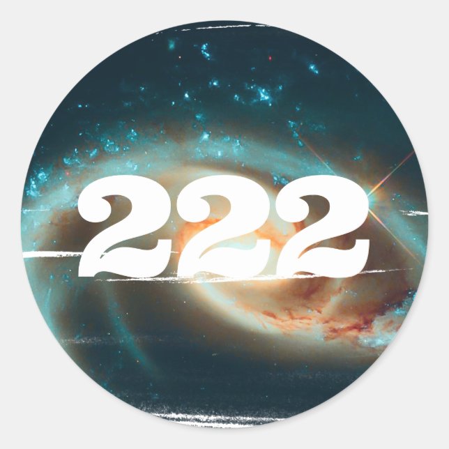 222 Alignment Angel Number Galaxy Manifestation Classic Round Sticker (Front)