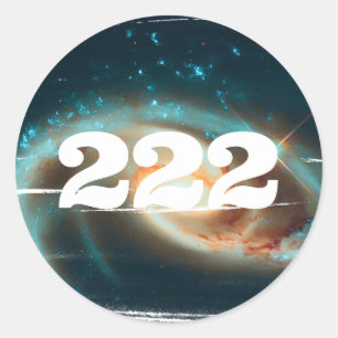 222 Alignment Angel Number Galaxy Manifestation Classic Round Sticker