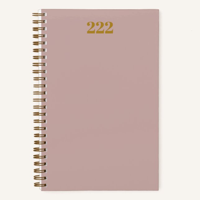 222 Angel Number Journal | Dusty Rose & Gold (Front)
