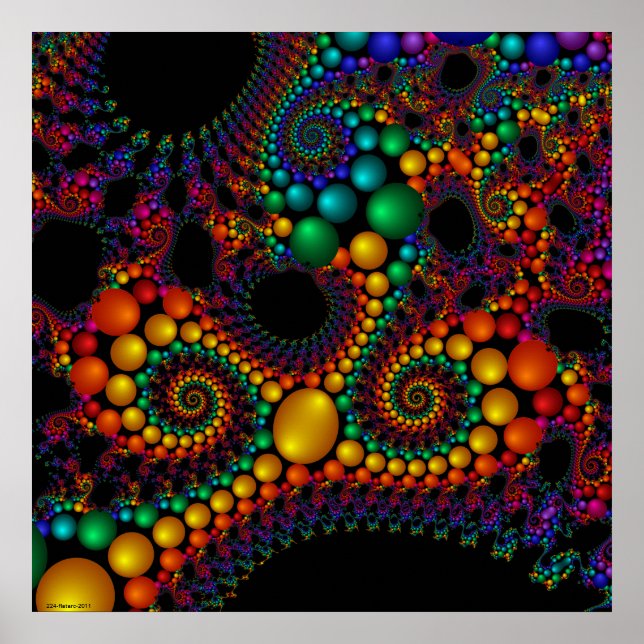 224 Poster with black spots pattern detail feature (Front)