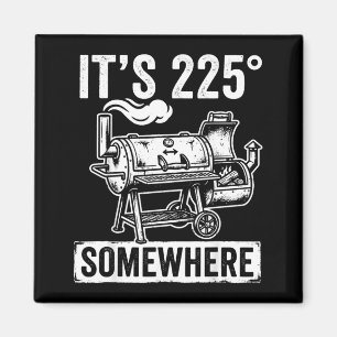 225 Somewhere Funny Bbq Smoker Grill Quote Artwork Magnet