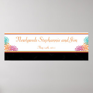 22.5"x7.5" Personalised Banner Autumn Floral Burst Poster