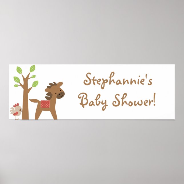 22.5"x7.5" Personalised Banner Farm Animals Poster (Front)