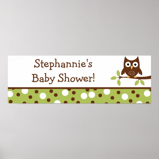 22.5"x7.5" Personalised Banner Friends Owl Poster (Front)