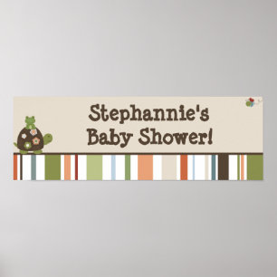 22.5"x7.5" Personalised Banner Laguna Beach Turtle Poster