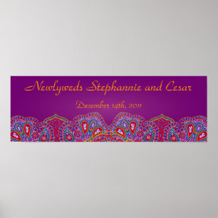 22.5"x7.5" Personalised Banner Purple Palace India Poster