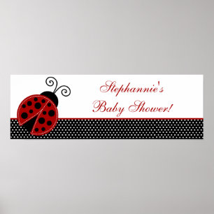 22.5"x7.5" Personalised Banner Red Ladybug Poster