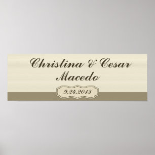 22.5"x7.5" Personalised Birdcage/Grey Stripes cage Poster
