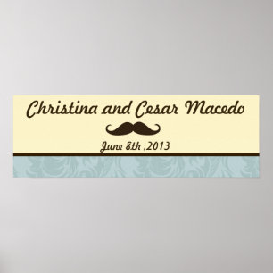 22.5"x7.5" Personalised I Moustache You a Question Poster