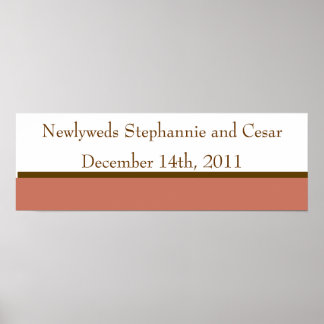 22.5"x7.5" Personalised Pink/Brown Mason Jars Poster