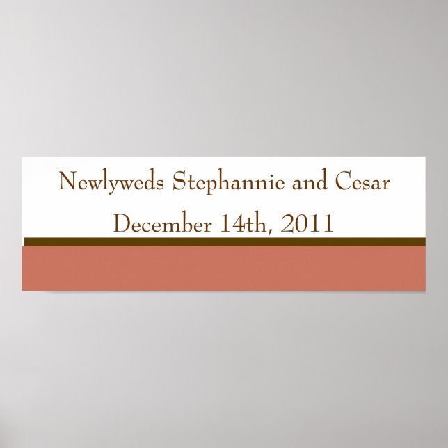 22.5"x7.5" Personalised Pink/Brown Mason Jars Poster (Front)