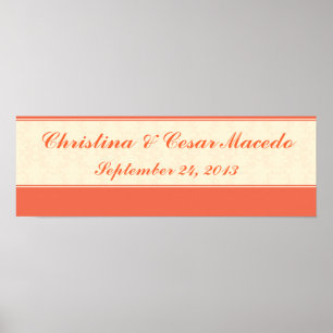22.5"x7.5" Personalised Pinkish/Peach Formal Scrol Poster