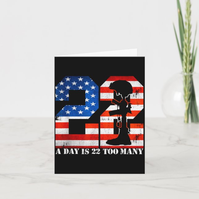 22 A Day Is 22 Too Many Veteran Lives Help Veteran Card (Front)