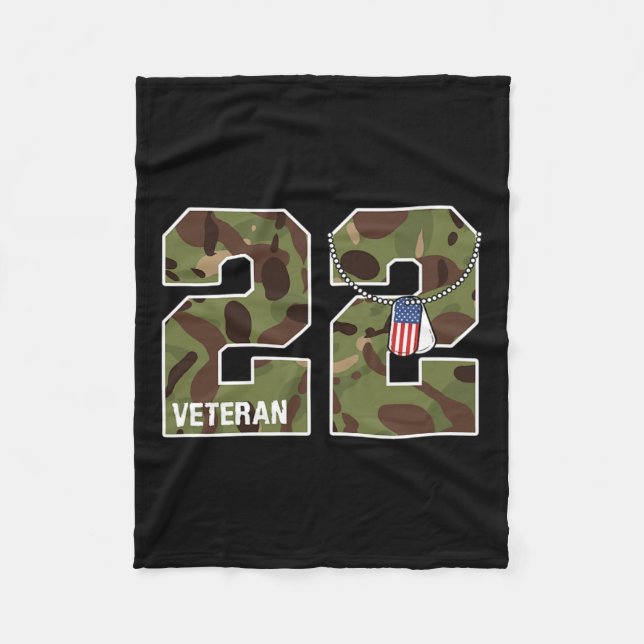 22 A Day Ptsd Quote Depression Prevention Us Army  Fleece Blanket (Front)