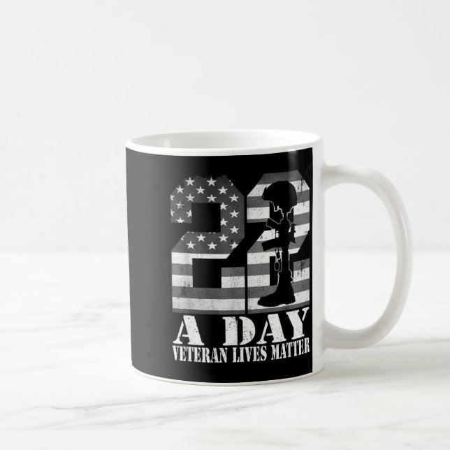 22 A Day Veteran Lives American Flag Military Vete Coffee Mug (Right)