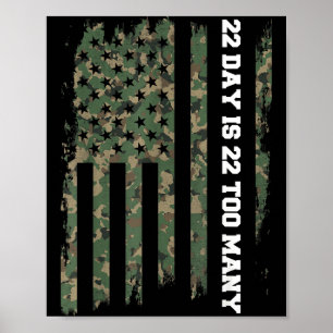 22 A Day Veteran Lives Army Suicide Awareness  Poster