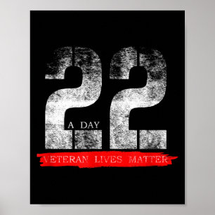 22 A Day Veteran Lives Suicide Awareness  Poster