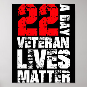 22 A Day Veteran Lives Suicide Awareness Veterans  Poster