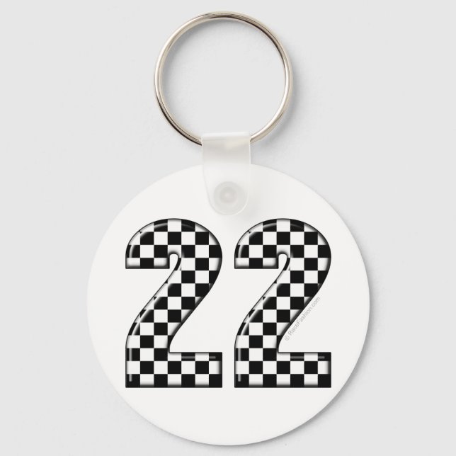 22 auto racing number key ring (Front)