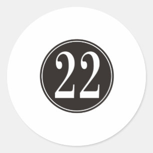 #22 Black Circle (front) Classic Round Sticker