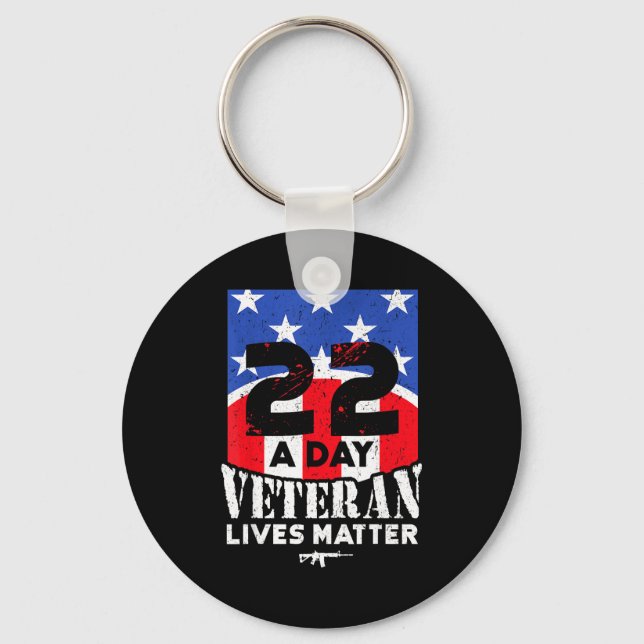 22 Day Veteran Lives Suicide Awareness  Key Ring (Front)
