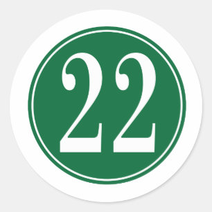 #22 Green Circle Classic Round Sticker